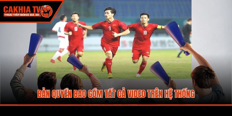 Bản quyền bao gồm tất cả video trên hệ thống